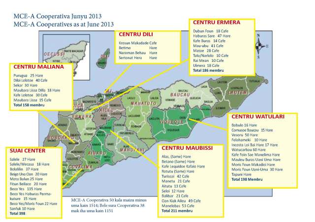 Map cooperatives  by center June 2013